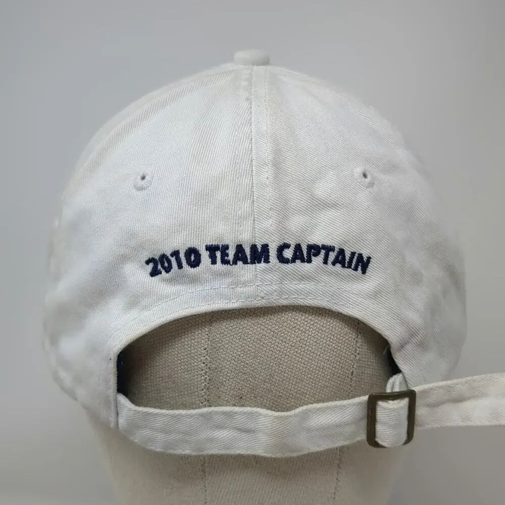 White Baseball Cap One Size USTA League 2010 Team Captain Tennis Sports Logo Hat